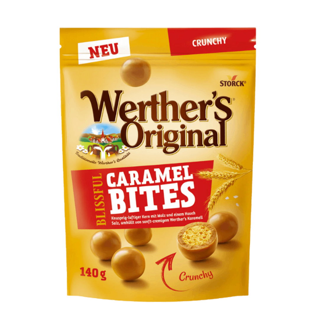 werther's original caramel bites crunchy 140g x12 werther's original caramel bites crunchy 140g x12