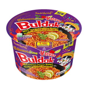 samyang buldak fried habanero lime bowl 110g x16