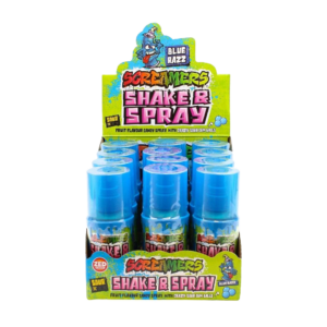 screamers shake & spray blue razz 60ml 12pces x1