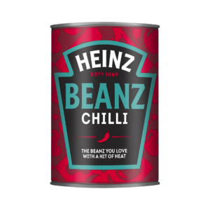 heinz baked beans fiery chili 390g x12