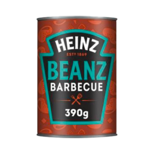 heinz baked beans bbq 390g x12