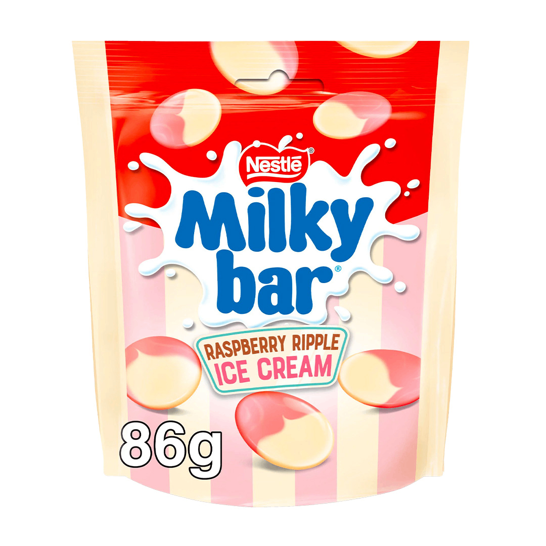 milkybar raspberry ripple button 86g x11 milkybar raspberry ripple button 86g x11