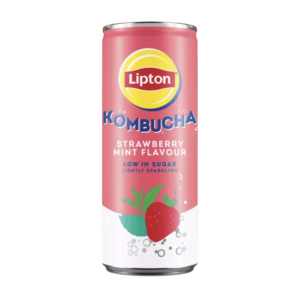 lipton kombucha strawberry mint can 250ml x12