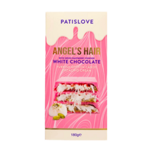 patislove dubai raspberry white chocolate angel's hair 180g x10