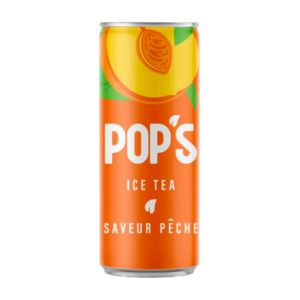 pop's the glace pÊche slim 330ml x24