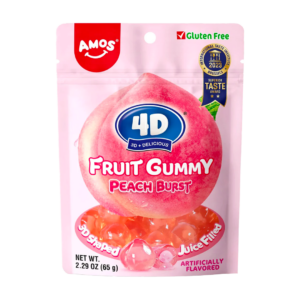 amos 4d fruit gummy peach 65g x24