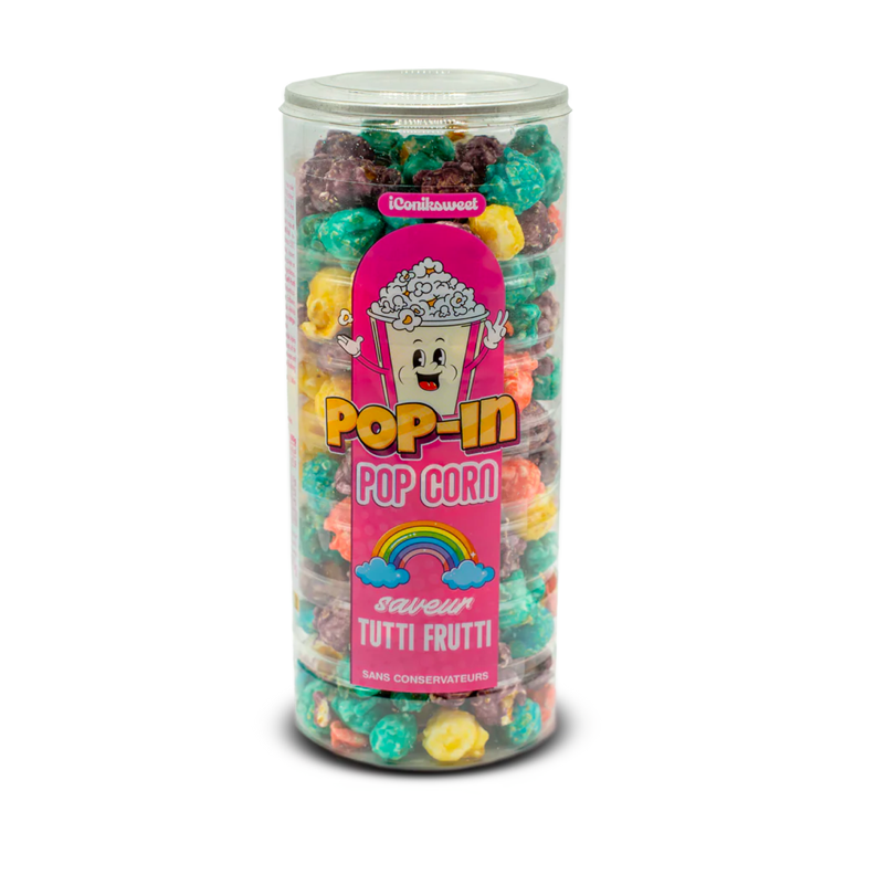 iconik sweet pop in pop corn saveur tutti frutti 170g x12 iconik sweet pop in pop corn saveur tutti frutti 170g x12