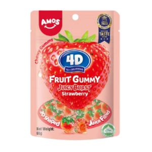 amos 4d fruit gummy fraise 65g x24
