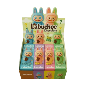 labuchoc 4figures chocolat noisette myrtille fraise mangue 30g x20