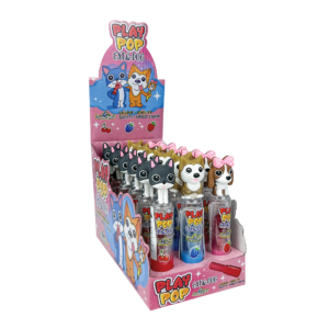 playpop cat & dog 18pces box funny candy fiesta x1