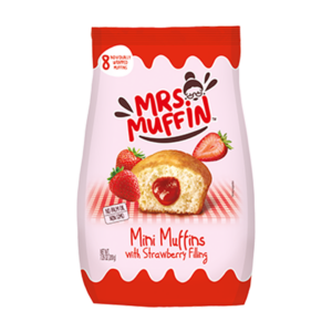 mrs muffins mini avec confiture de fraises 200g x12