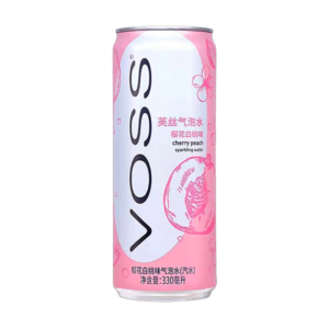 cny voss cherry peach sparkling water 330ml x12