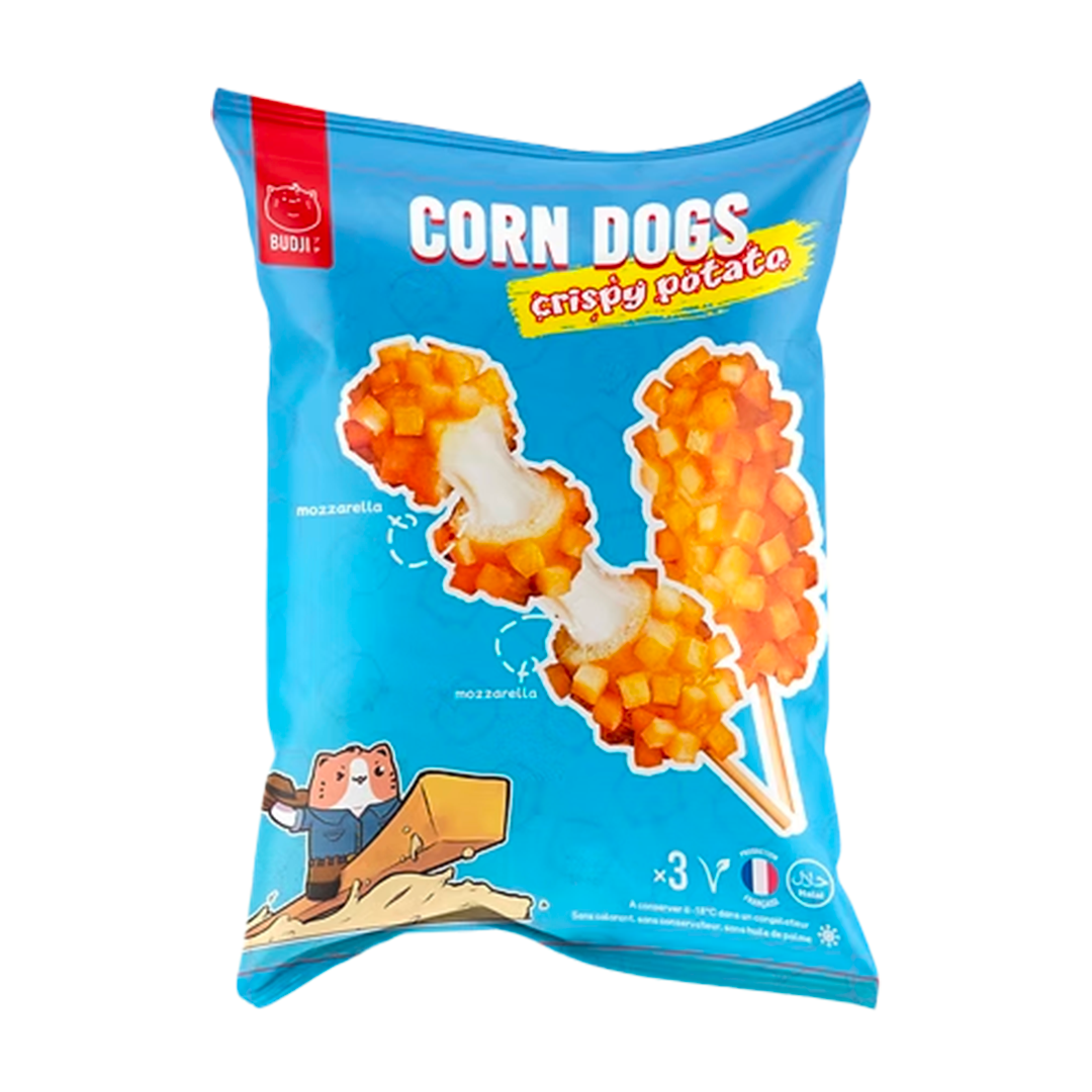 cny budji corn dog crispy potato mozzarella 400g x12 cny budji corn dog crispy potato mozzarella 400g x12