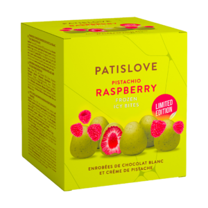 patislove white chocolate raspberry & pistachio 130g x12